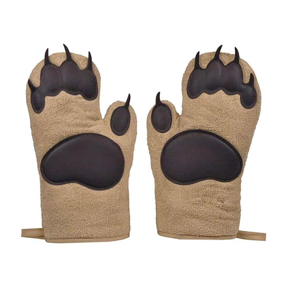 Set of 2 Kitchen and Oven Potholders, Hand Ovens, Brown, One Size