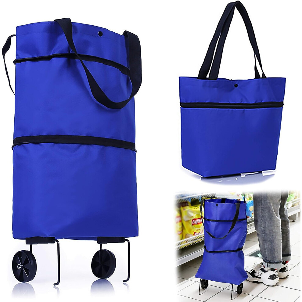 Foldable Shopping Trolley, 2 in 1 Shopping Trolley 2 Wheels, Climbing Trolley