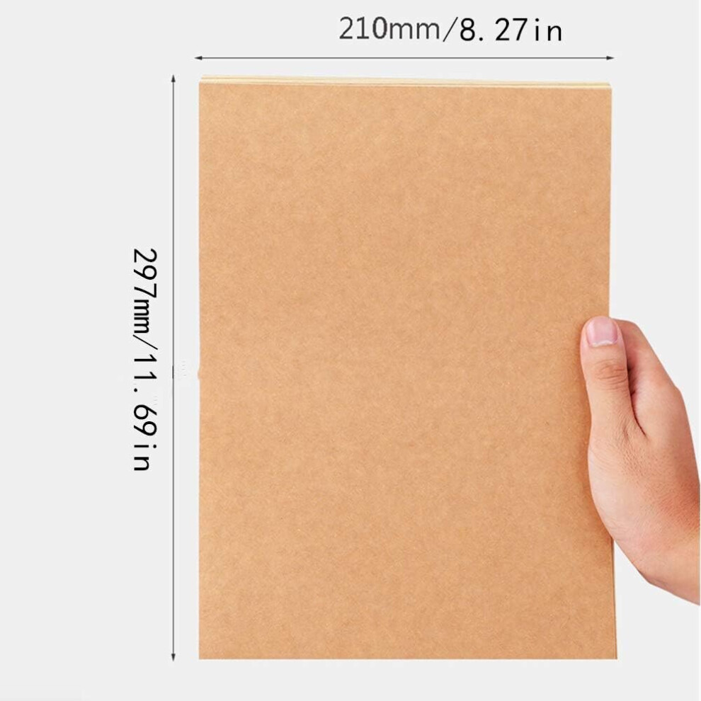 100 Sheets A4 Self Adhesive Kraft Paper 21 x 29.7cm, 80g Printable Kraft Paper for Laser Printer and Laser Printers Inkjet