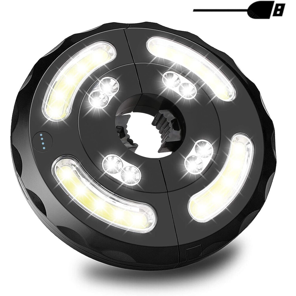 Garden Umbrella Light, 28 LED Patio Umbrella Light 3 Switch Mode, USB Rechargeable Parasol Lamp for Large Umbrella Parasols, Camping Tents, Patio