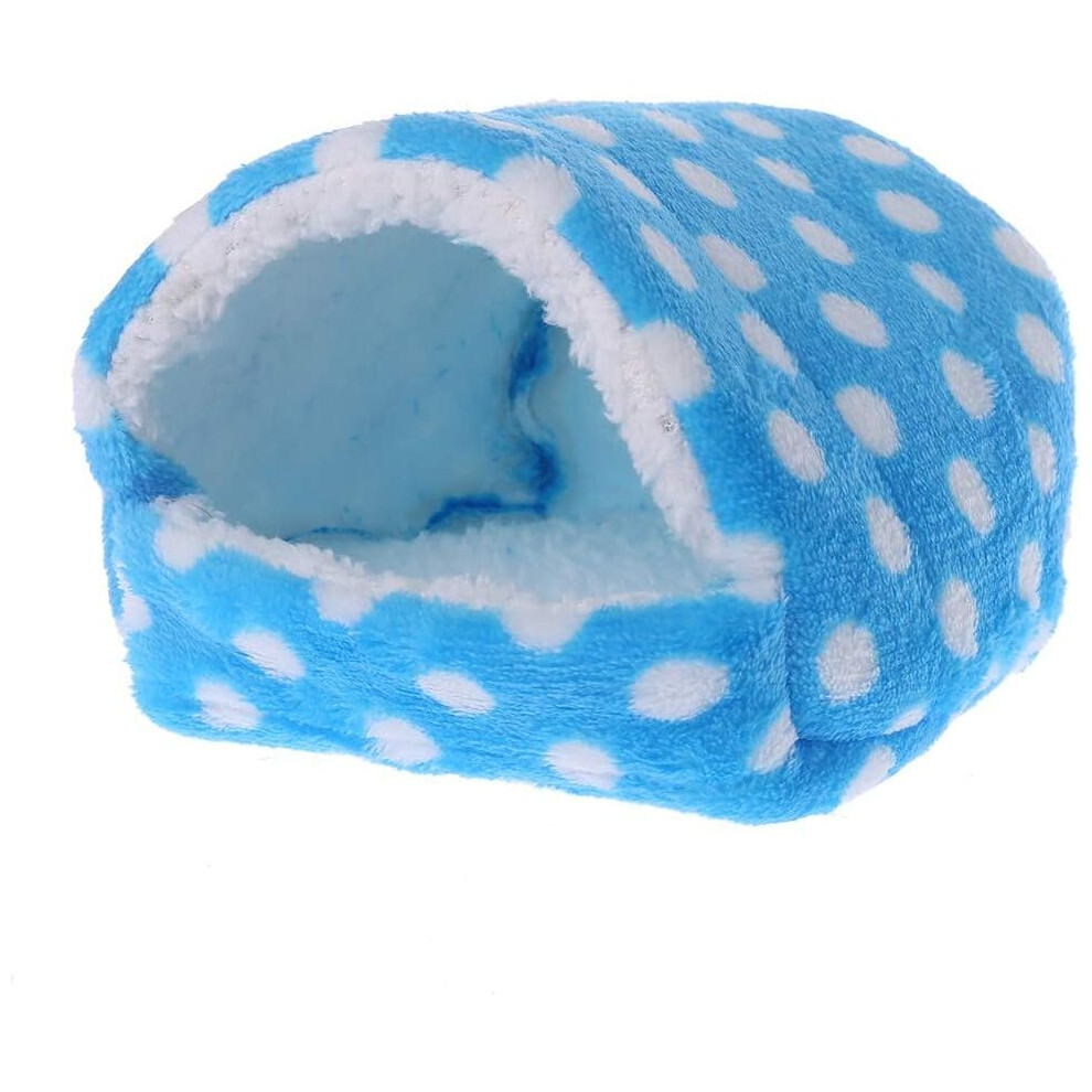 Fleece Hamster Cage Warm Guinea Pig Sleeping Mat Bed Small Pet House Blue