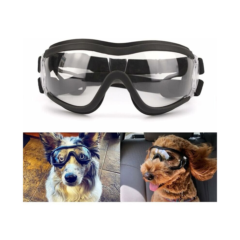 Dog Goggles Pet Sunglasses Eye Protection Waterproof Windproof for Large and Medium Dog - Clear,