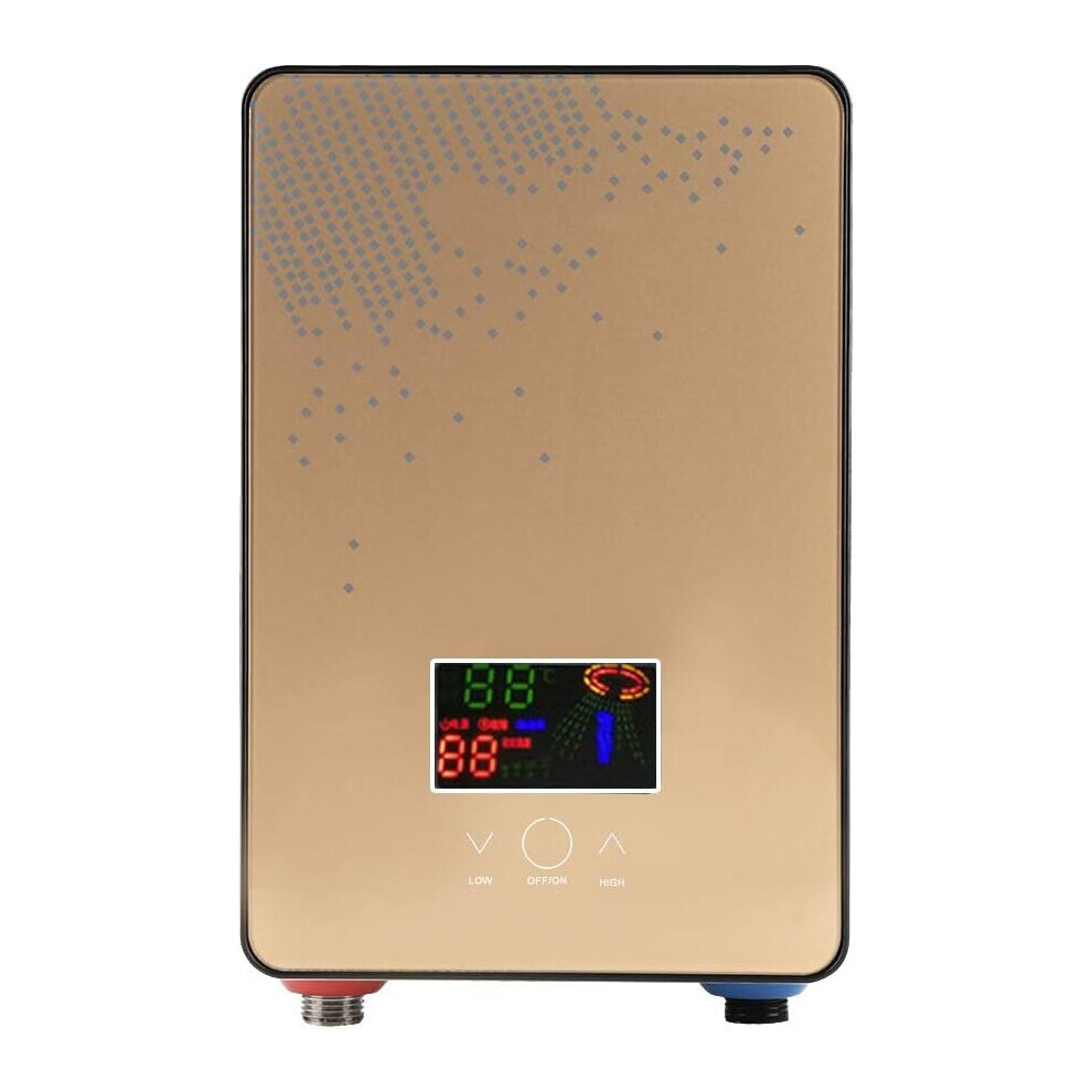 Water Heater, 220V 6500W Instant Water Heater electric tankless with large screen Led Transparent with Shower Head Kit for Kitchen Bathroom