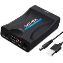 Scart to HDMI Converter Adapter, Audio Video Converter Support HDMI 720p/1080p for DVD Player to TV
