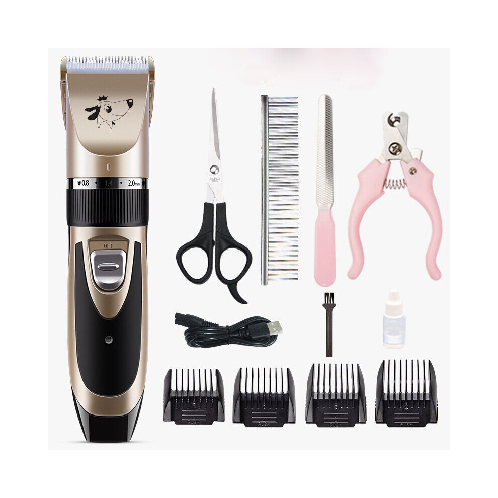 Oneisall Silent Dog Clipper Professional Dog Cat Hair Clipper Electric Dog Hair Trimmer Cordless Hair Clipper (Pink)