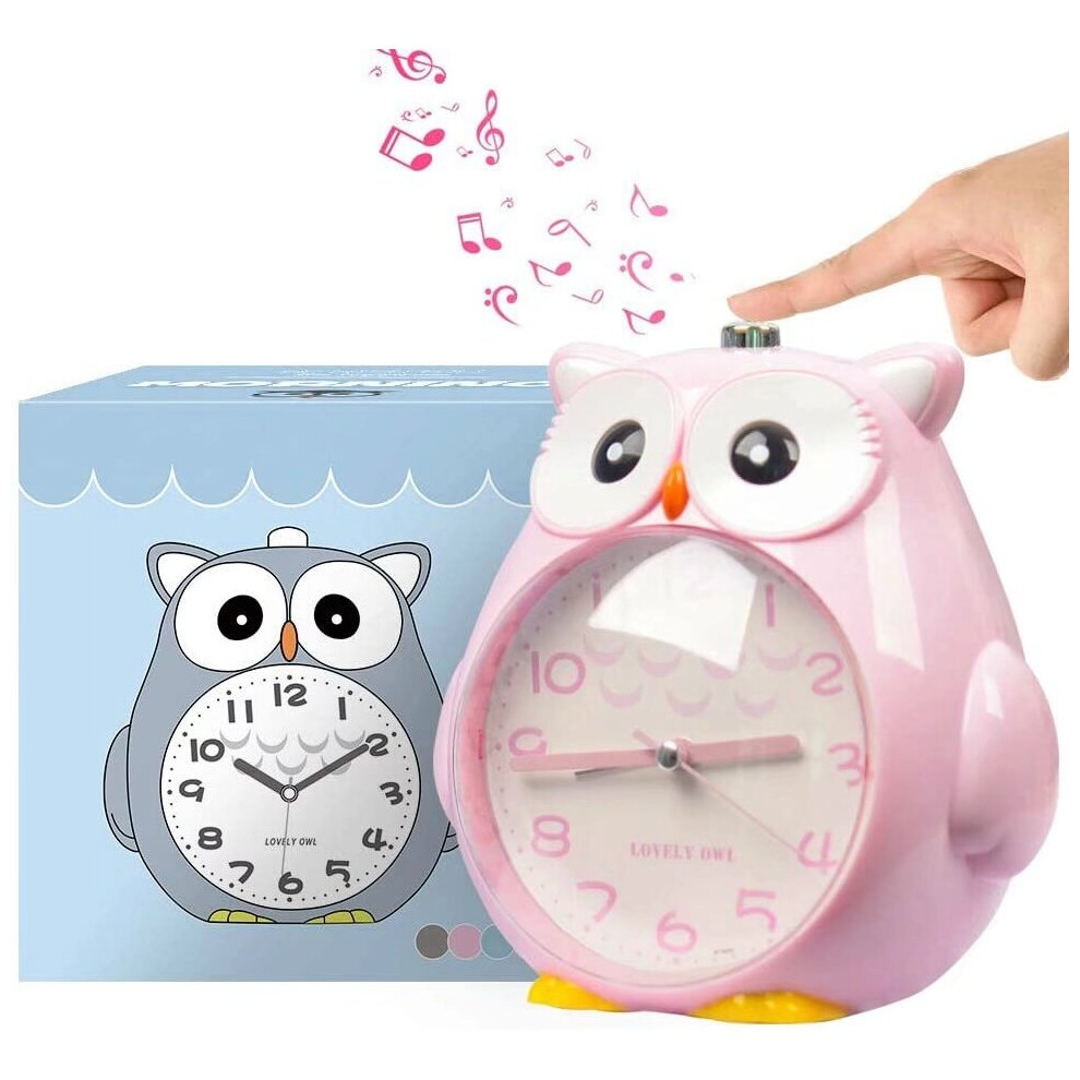Children's alarm clock without ticking noise with night light, snooze function and loud alarm, battery operated