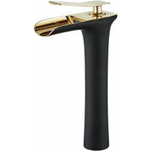 High Waterfall Faucet Sink Basin Faucet Black Lacquer Gold Chrome Hot and Cold Bronze Basin