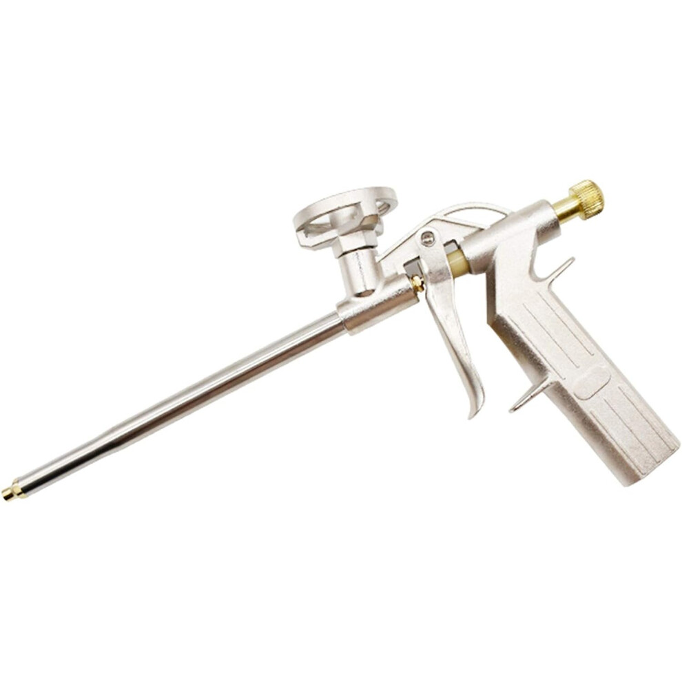 Foam Gun, Construction Caulking Polyurethane Foam Gun, Heavy Duty PU Metal Expanding Foam Gun for Caulking, Filling, Sealing (Golden)