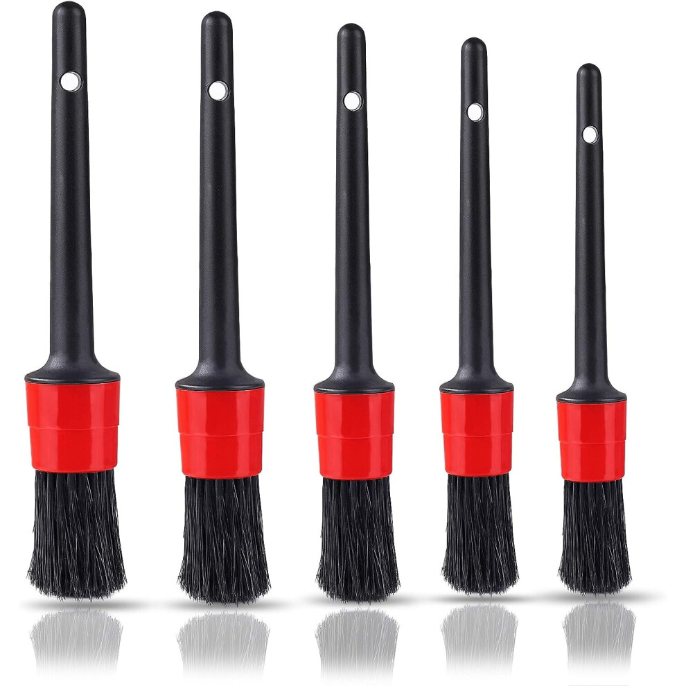 Car Cleaning Brushes Auto Detailing Brush, 5Pcs Auto Detailing Brush Set For Car Motorcycle Automobile Wheels, Dashboard, Interior, Exterior, Leather 9357228946513