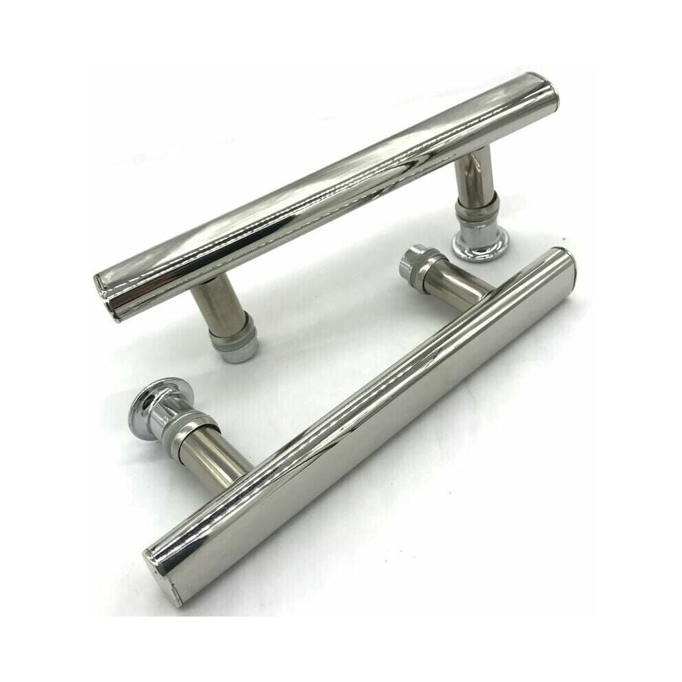 2x Chrome shower door handle center distance 145 mm