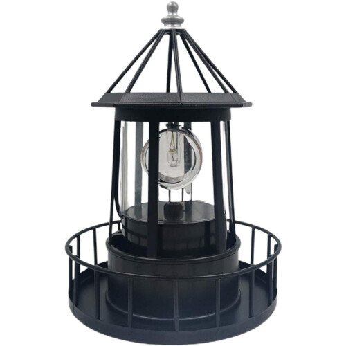 LED Solar Powered Lighthouse, 360 Degree Rotating Lighthouse 1