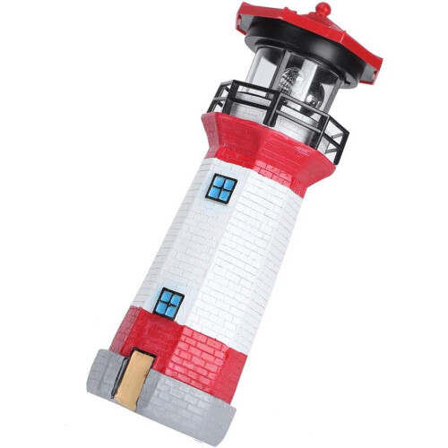 LED Solar Powered Lighthouse, 360 Degree Rotating Lighthouse 2