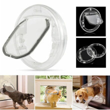 Cat Flap Door for Cats Dogs Pet, Large Cat Flap Door for Windows Sliding Glass Doors with 4 Locking Options, Controllable Cat Flap