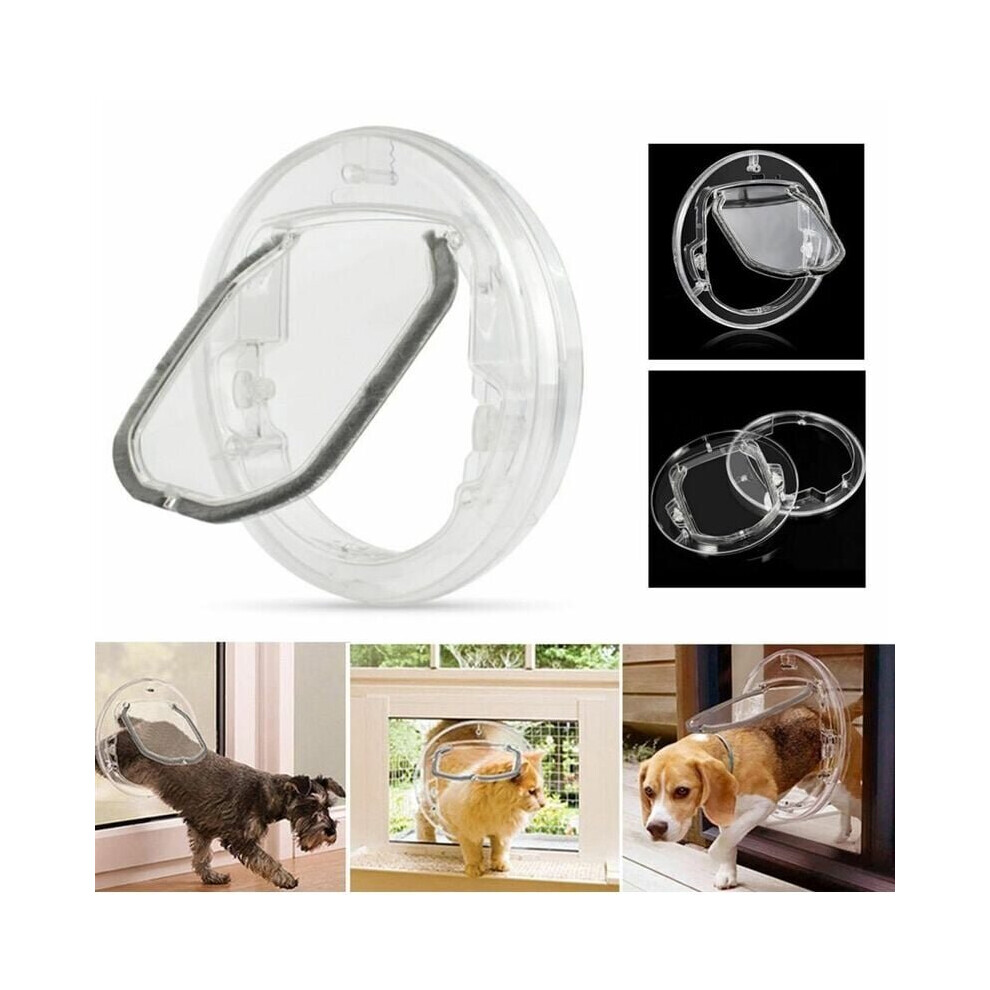 Cat Flap Door for Cats Dogs Pet, Large Cat Flap Door for Windows Sliding Glass Doors with 4 Locking Options, Controllable Cat Flap
