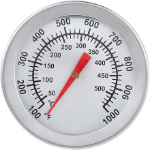 Barbecue Thermometer, Stainless Steel Oven Thermometer Max 500C/1000F Analog Display Thermometer for Oven, Pizza Oven, Wood Oven