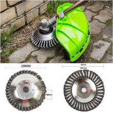 Grass Trimmer Brush Cutter 200mm Diameter Wire Brush Brush Cutter Can effectively remove weeds and with 4pcs adapters