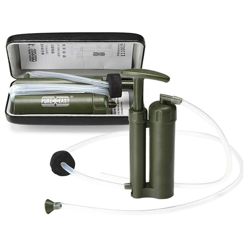 Portable Camping Water Filter 2000L, Mini Outdoor Survival Emergency Water Purification Pump - Removes Bacteria and 0.1 Micron Heavy Metals