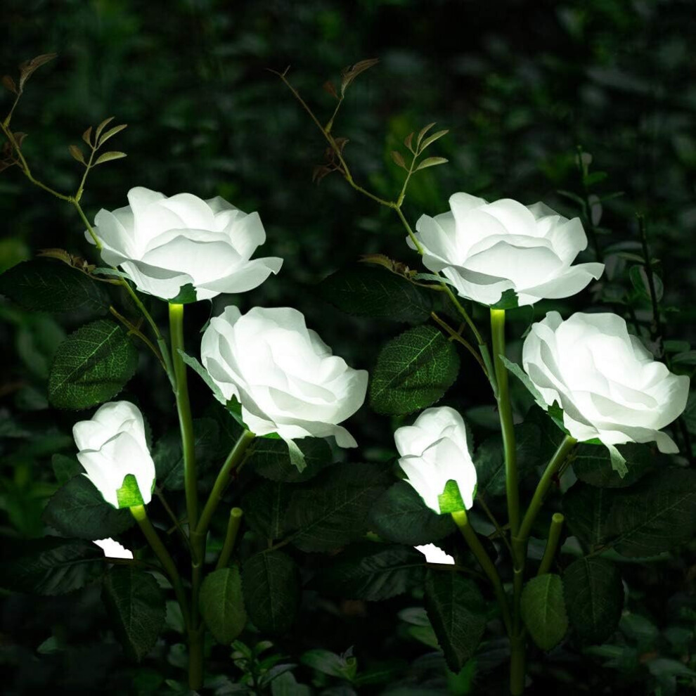 x Solar Lights Outdoor, Solar Rose Flower for Garden, Waterproof