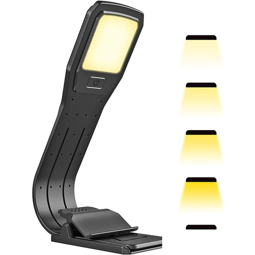 Reading Lights, Rechargeable 4-Level Brightness Clip-on Reading Light with Warm White LED Lights for Ebook Book, Kindle, Ipad, Laptop
