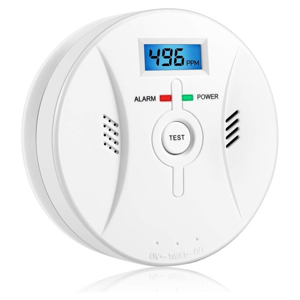 Carbon Monoxide Alarm with LCD Display CO Detector Loud 85dB Alarm Carbon Monoxide Alarm with Carbon Monoxide Sensor Battery Operated