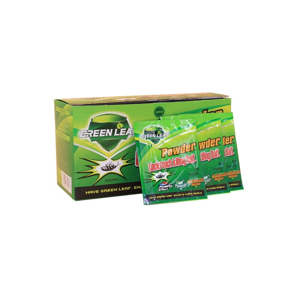50 Packs Leaf Powder Cockroach Killer Repellent Bait Killing Pest Trap Green