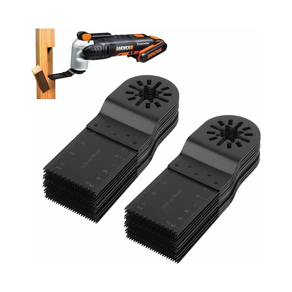 20Pcs 34Mm Blade Bosch Multifunction Tool, Quick Release Oscillating Saw Blades Accessory Set For Ryobi Milwaukee Dremel Rockwell Makita