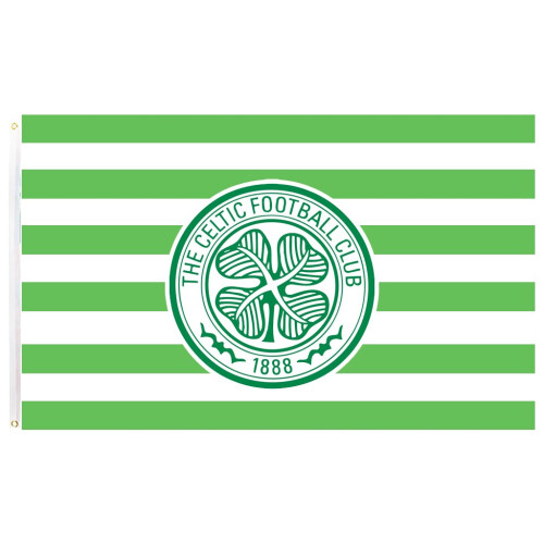 Celtic FC Stripes Crest Flag 5 x 3