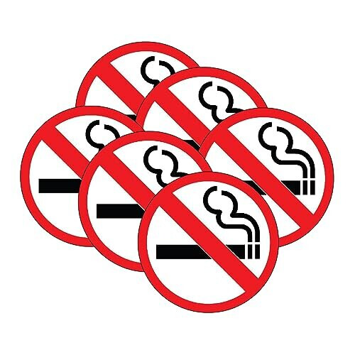 (6) No Smoking Notice Vinyl Stickers | 85mm
