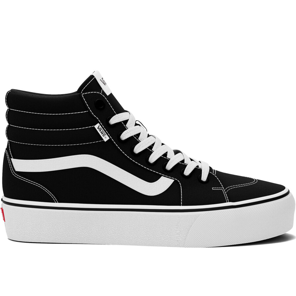 (4.5 UK, Black/White) Vans Womens Filmore HI High Top Canvas Trainers Sneakers Shoes - Black/White