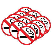 (12) No Smoking Notice Vinyl Stickers | 85mm