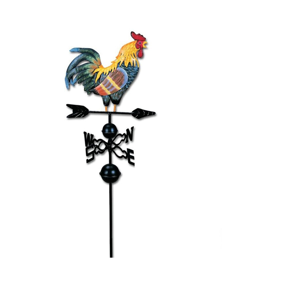 Metal Weathervane Rooster Shape Weathervane Garden Fences Stake Yard Rooftops Weathervane Colorful Decor Ornament