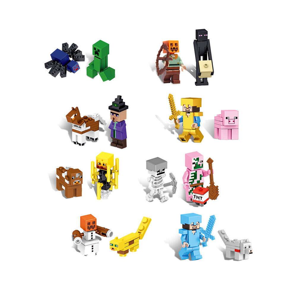 Minecraft Series 16Pcs/Set Building Blocks Minifigure Mini Toys