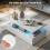 Costway 2-Tier Coffee Table Modern Center Table w/ Adjustable LED Light Remote 3