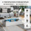 Costway 2-Tier Coffee Table Modern Center Table w/ Adjustable LED Light Remote 6