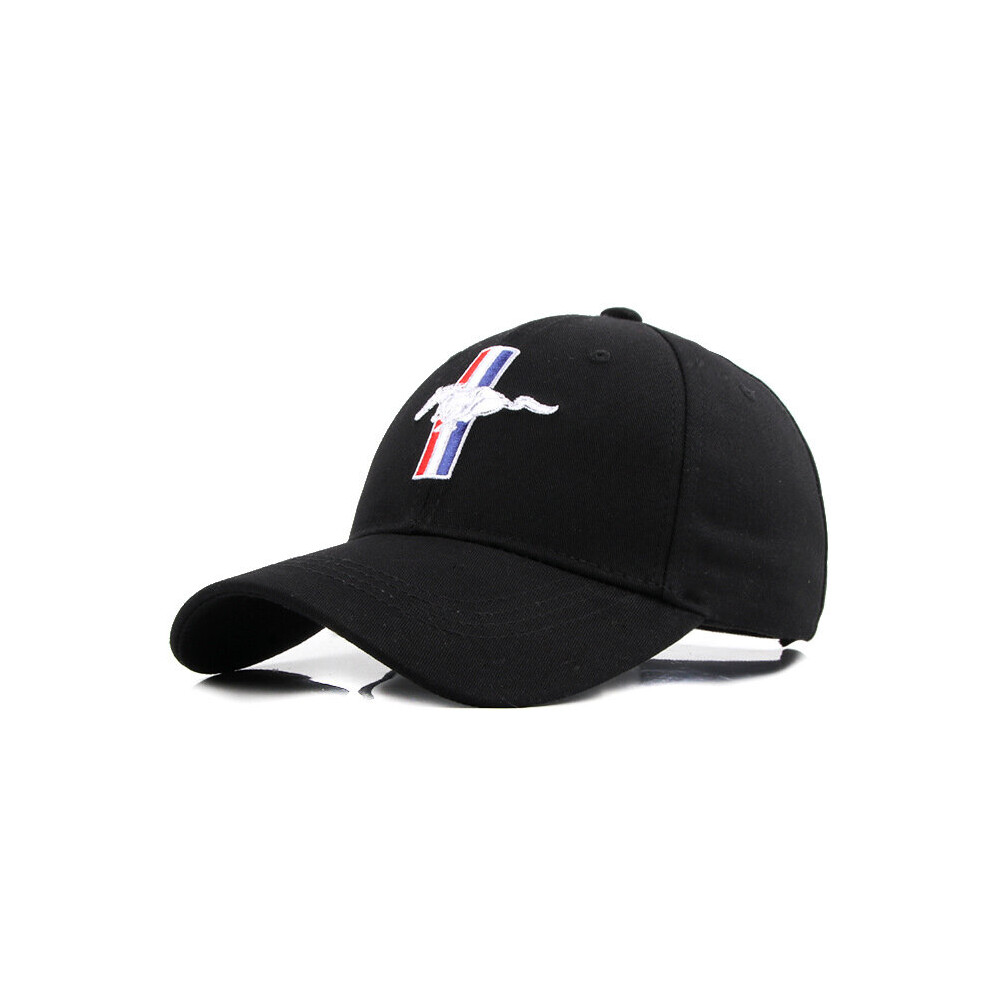 (black 1) Embroidered Ford Mustang Logo Baseball Cap