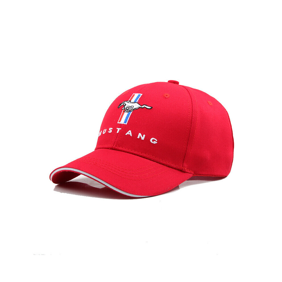 Mengzhituo (Red) Embroidered Ford Mustang Logo Baseball Cap