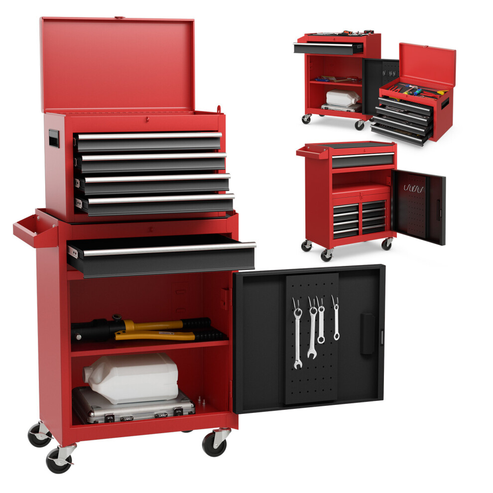 5-Drawer Rolling Tool Chest Tool Storage Cabinet W/ Lockable Wheels 6085650617666