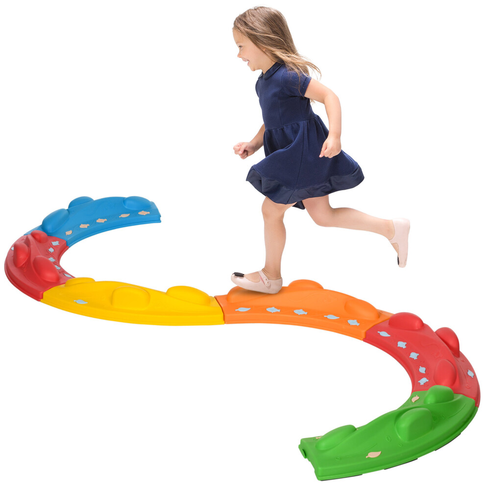 ZONEKIZ Kids Balance Beam, 6 Pieces Stepping Stones, for Obstacle Course