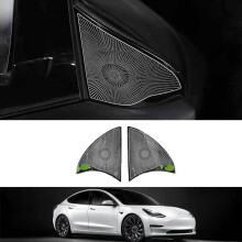 Car Accessories For Model Y 2021 Black Titanium A Pillar Triangle Speaker Cover Trim Auto Parts