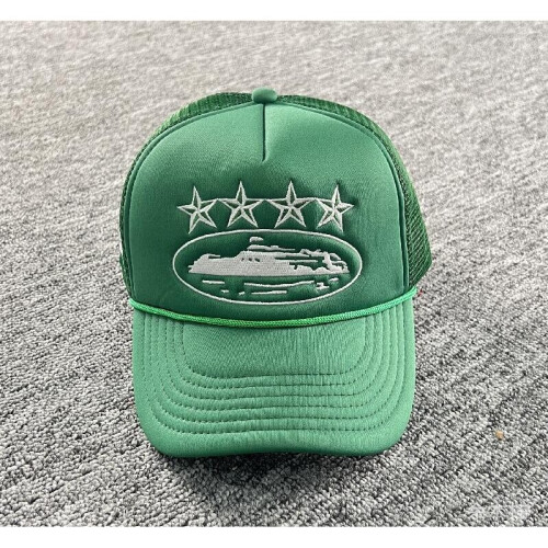 (Green) Corteiz Crtz Trucker Hat 22Ss Baseball Cap Central Cee Embroidery  Drill Hat