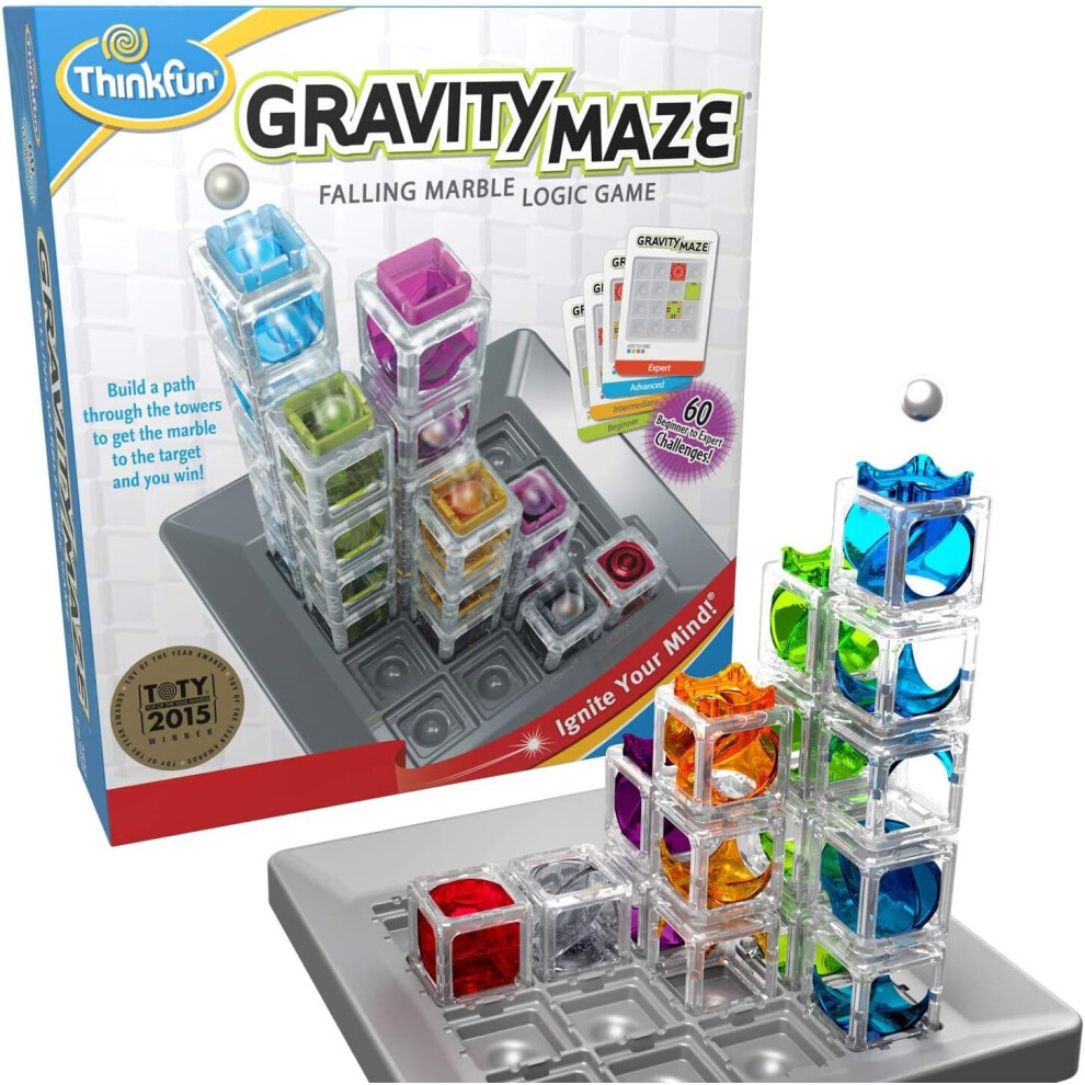 ThinkFun Gravity Maze Falling Marble Challenge Logic Brain Game and STEM Toys for Kids Age 8 Years Up - Gifts