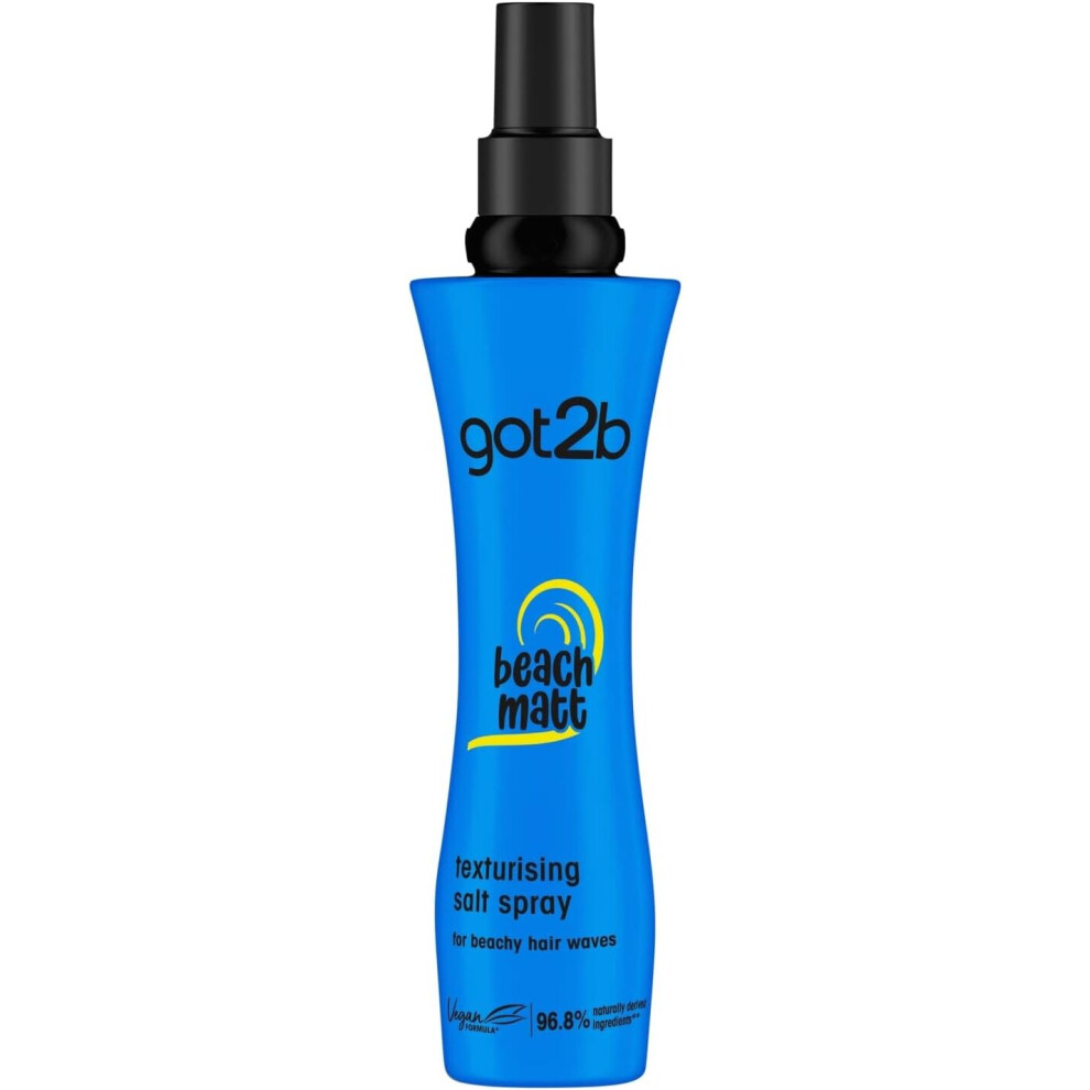 Schwarzkopf got2b Beach Matt Texture Sea Salt Hair Spray, Medium Hold, Creates Waves and Textures with a Matt Finish, 200 ml packaging may vary