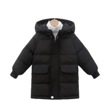 (Black, 7-8 Years) Girls Kids Coat Winter Warm Hooded Parka Jacket