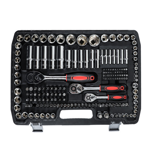 SOCKET SET RATCHET Professional 216 pcs 1/2 1/4 3/8 Tools Toolbox 2