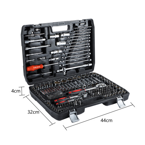 SOCKET SET RATCHET Professional 216 pcs 1/2 1/4 3/8 Tools Toolbox 1