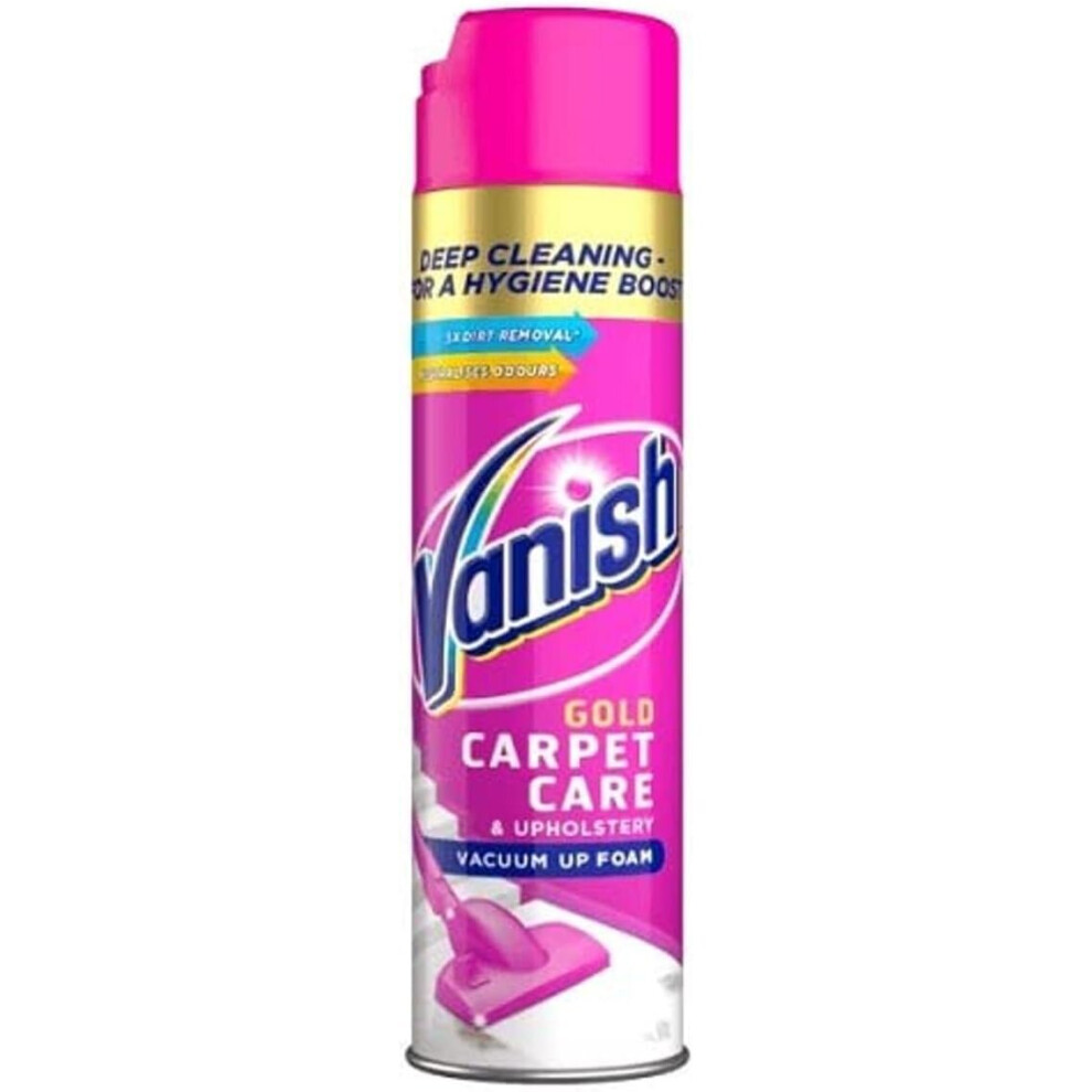 Vanish Carpet Cleaner + Upholstery, Gold Power Foam Shampoo, Large Area Cleaning, 600 ml