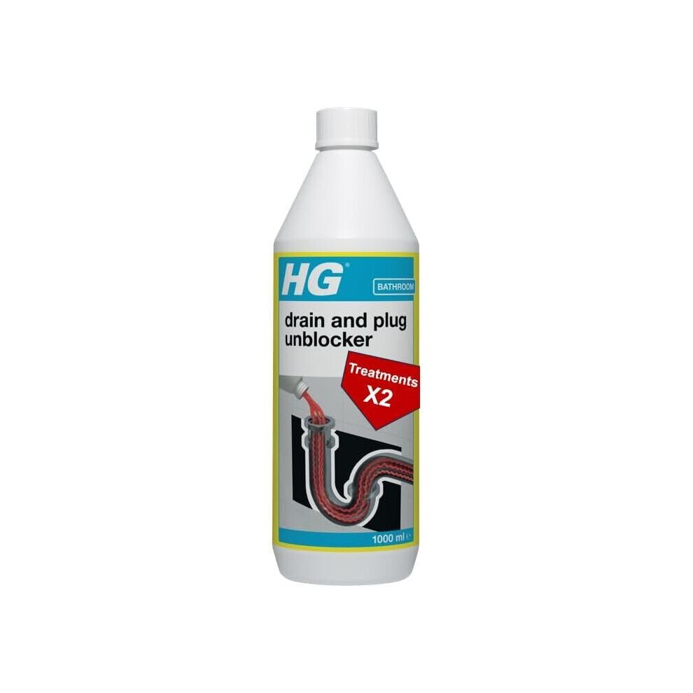HG Drain and Plug Unblocker, Effectively Removes Blockages,  Blocked Drain Pipes in Sinks or Shower Traps - 1L (139100106),package may vary