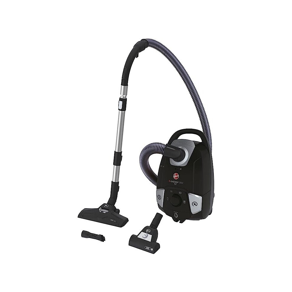 Hoover He320pet Bagged Cylinder Pet Vacuum Cleaner - H-Energy 300, Black