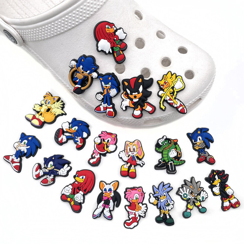 10PCS Hedgehog Sonic Croc Shoes Charm Cute Cartoon Charm Accessories