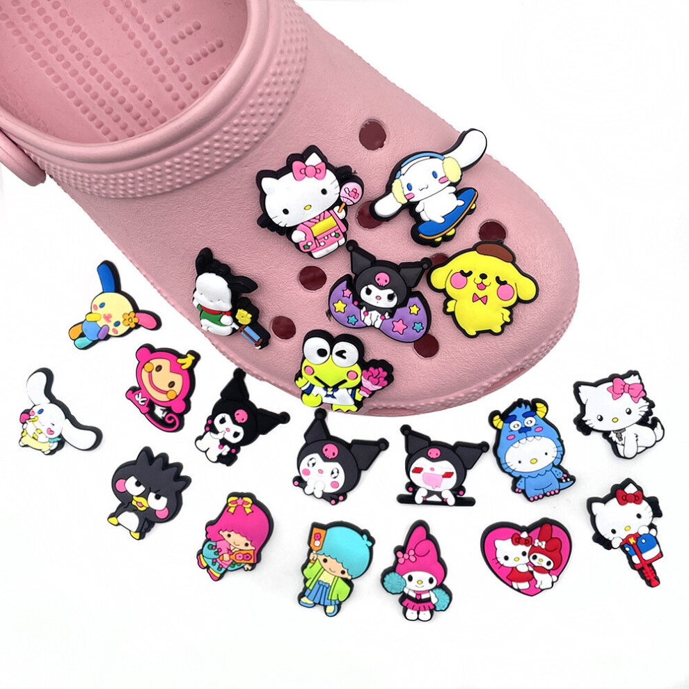 10PCS Sanrio Series Croc Shoes Charm Cute Cartoon Charm Accessories